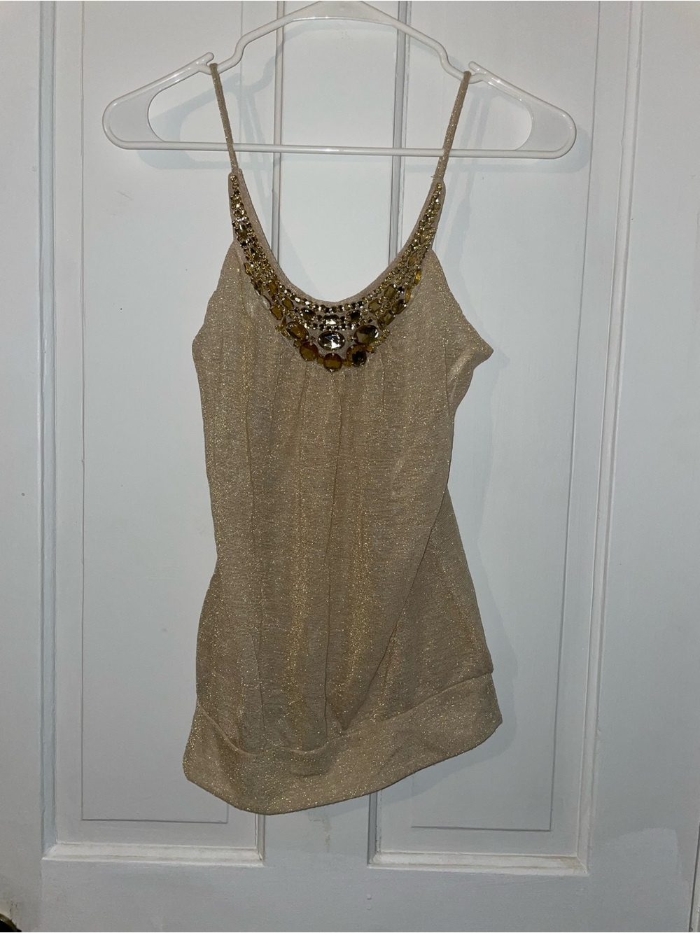 Deb Gold Jeweled Spaghetti Strap Camisole. Size M - #24